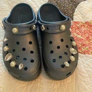 Platform, Bejeweled Crocs sz 8